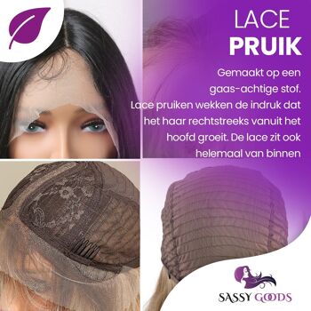 Perruque Lace Front Wig Noire de Luxe - Droite - 60-65 cm 3