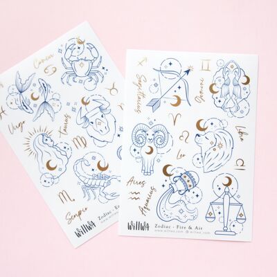 Hojas de pegatinas Zodiac Deco