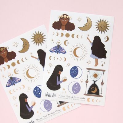 Moon, Sun & Star Girls Sticker Sheet