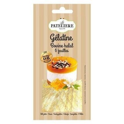 Gelatina alimentaria bovina halal (6 láminas)