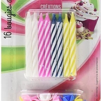 Assorted birthday candles x16