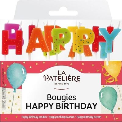 Bougies lettres "Happy Birthday"