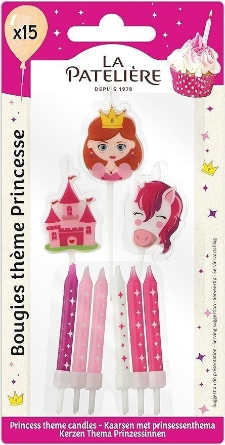 Assorted candles - pink and gold x16