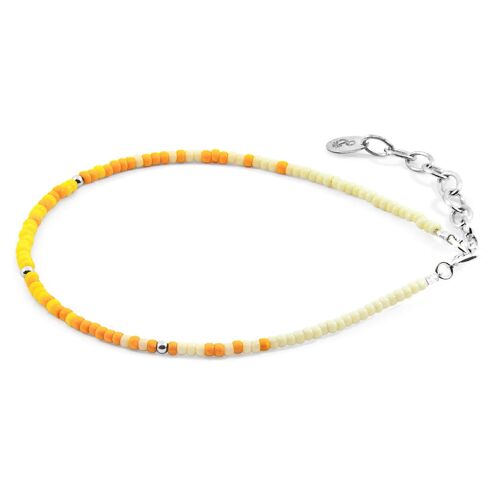 Yellow - Off White Paulina Silver and Miyoko Glass Bracelet