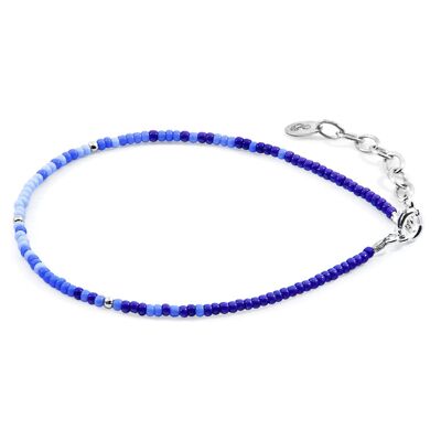 Blue - Blue Paulina Silver and Miyoko Glass Bracelet