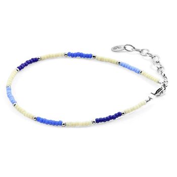 Bleu - Bracelet Zoey Argent et Verre Miyoko Blanc Cassé 1