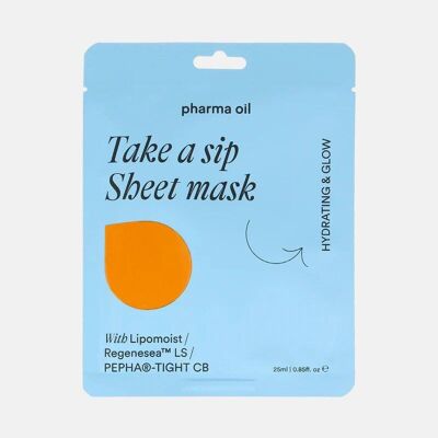Tuch-Gesichtsmaske PHARMAÖL Nehmen Sie einen Schluck, 25 ml
