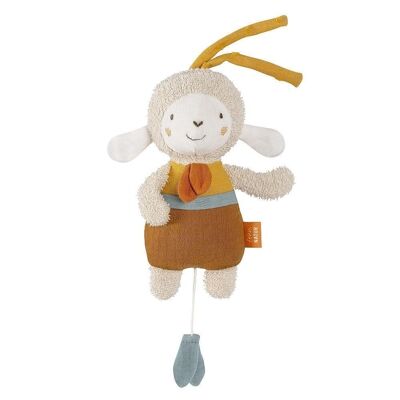 Mini music box sheep fehnNATUR – with cotton from controlled organic cultivation (kbA) – melody “Do you know how many little stars are there?”