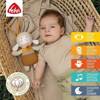 Mini boîte à musique mouton fehnNATUR – avec coton issu de l'agriculture biologique certifiée (kbA) – mélodie « Savez-vous combien il y a de petites étoiles » 2