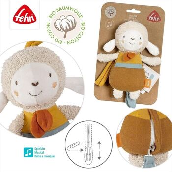 Mini boîte à musique mouton fehnNATUR – avec coton issu de l'agriculture biologique certifiée (kbA) – mélodie « Savez-vous combien il y a de petites étoiles » 4