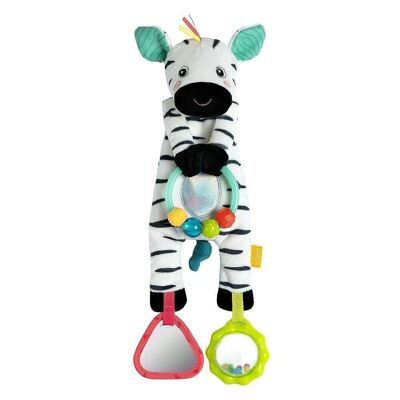 Bean Bag Zebra – motor skills toy with bead ring for strollers, cots and baby carriers – granulate filling for feeling and grasping