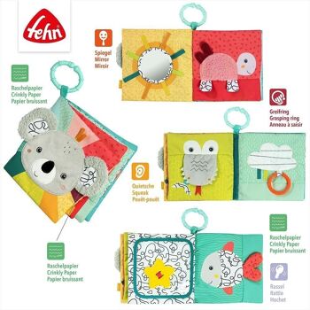 Livre en tissu Koala - livre pour bébé en tissu avec motifs d'animaux et fonctions de jeu 3