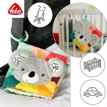 Livre en tissu Koala - livre pour bébé en tissu avec motifs d'animaux et fonctions de jeu 4