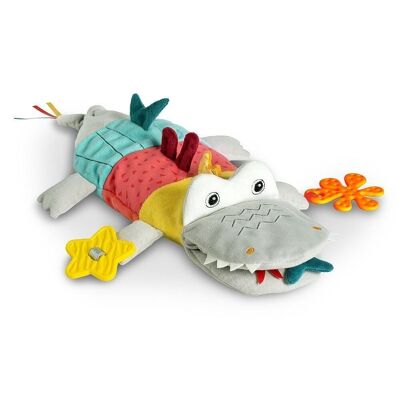 Crocodile hand puppet – finger puppet glove with rattle, rustling paper, teether & squeaker