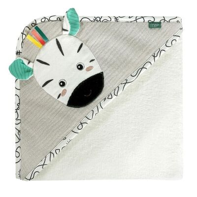 Hooded bath towel Zebra – terry cloth bath poncho with hood and zebra motif