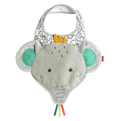 Elephant Bib – Baby Bib with Animal Motif & Velcro Fastener