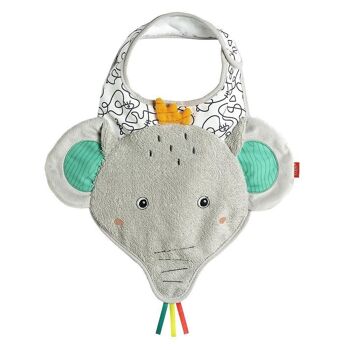 Bib Elephant - Bavoir bébé avec motif animal & fermeture velcro 1