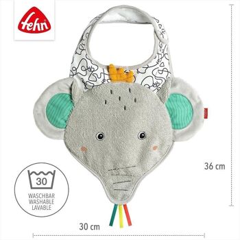 Bib Elephant - Bavoir bébé avec motif animal & fermeture velcro 4