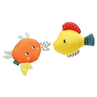 Set of 2 squirting animals – baby bath toys with rustling paper