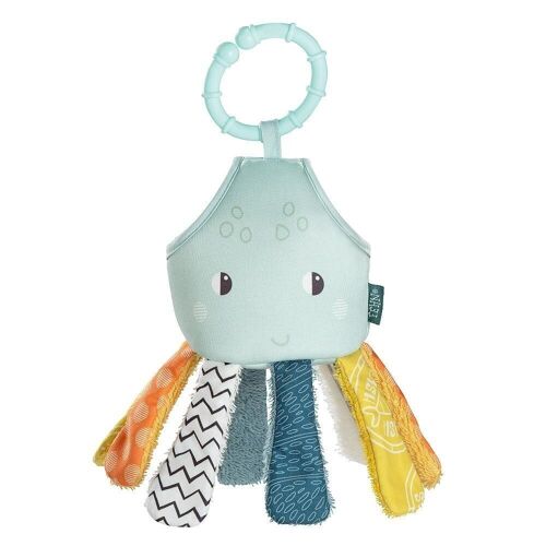 Tröpfel-Oktopus – Baby Badewannenspielzeug mit Raschelpapier und Greifring 