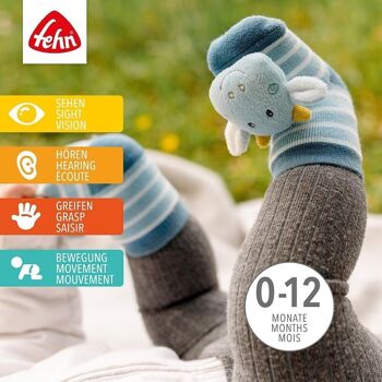 Chaussettes hochet dragon - chaussettes d'activité pour bébé avec têtes d'animaux - jouets d'apprentissage pour bébés âgés de 0 à 12 mois 2