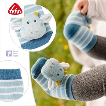 Chaussettes hochet dragon - chaussettes d'activité pour bébé avec têtes d'animaux - jouets d'apprentissage pour bébés âgés de 0 à 12 mois 3