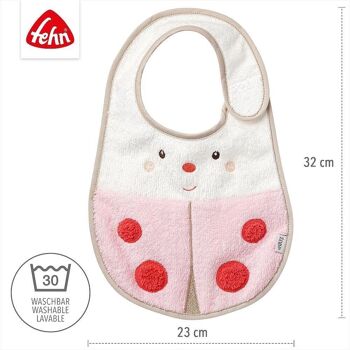 Bib Beetle - bavoir bébé tout doux avec motif animal et fermeture velcro 4