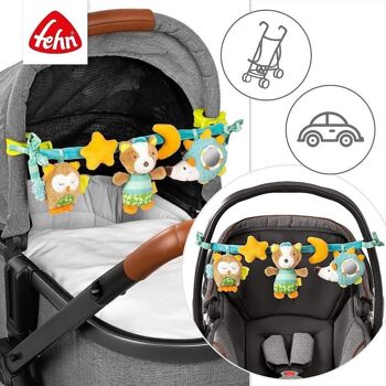 Chaîne de poussette Forest - Chaîne mobile avec figurines suspendues pour une suspension flexible aux poussettes, sièges bébé, lits, berceaux et arche de jeu 3