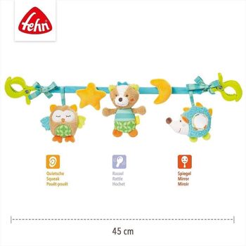 Chaîne de poussette Forest - Chaîne mobile avec figurines suspendues pour une suspension flexible aux poussettes, sièges bébé, lits, berceaux et arche de jeu 4