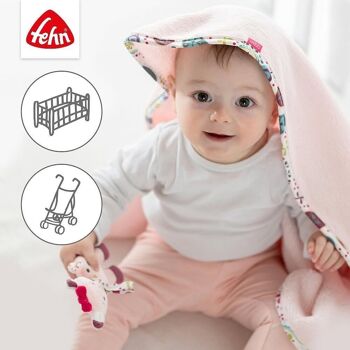Couverture câline Rehkitz - couverture câline pour bébés et jeunes enfants à partir de 0 mois - à câliner, comme tapis d'éveil, doudou ou couverture 3