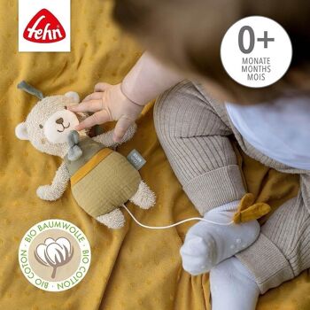 Mini boîte à musique ours fehnNATUR – avec coton issu de l'agriculture biologique certifiée (kbA) – mélodie « La berceuse de Schubert » 3
