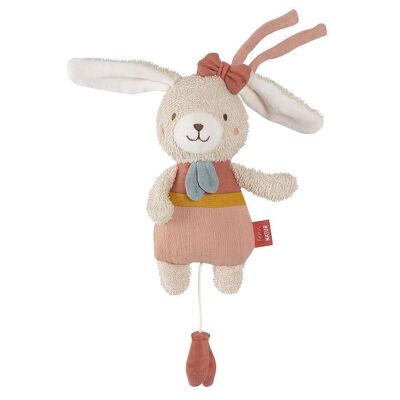 Mini music box rabbit fehnNATUR – with cotton from controlled organic cultivation (kbA) – melody “Mozart’s Lullaby”