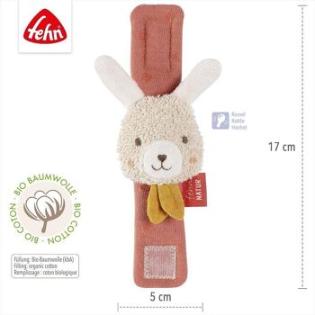 Bracelet hochet lapin fehnNATUR – bracelet d'activité avec hochet et coton biologique (kbA) 5