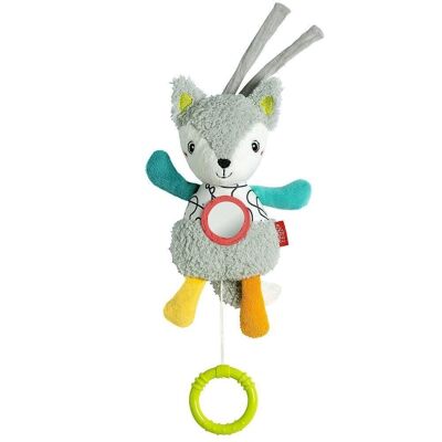 Mini music box fox – with mirror & removable mechanism – melody “Do you know how many little stars are there?”