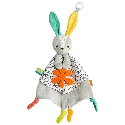Activity cuddly blanket rabbit – with rattle, rustling paper & teether