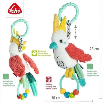 Oiseau gazouillant – jouet de motricité pour bébé avec anneau de perles pour poussettes, lits bébé et sièges bébé 5