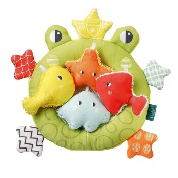 Grenouille filet de natation – jeu d'épuisette en tissu avec hochet et papier bruissant 1