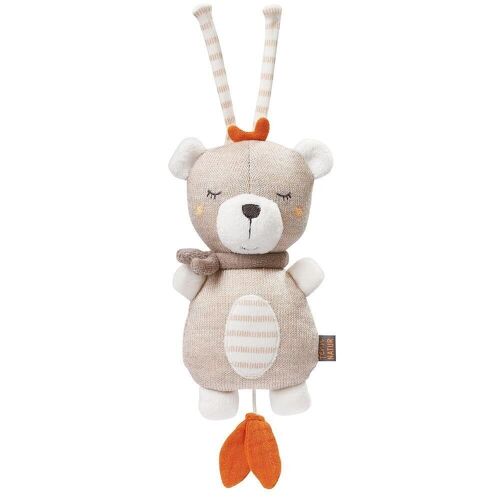 Mini-Spieluhr Teddy fehnNATUR – mit Baumwolle aus kontrolliert biologischem Anbau (kbA) – Melodie „Schlaf Kindlein Schlaf“ 
