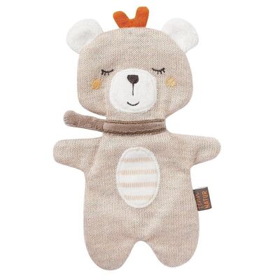 Crackling teddy fehnNATUR – with organic cotton (kbA) for grasping, playing & making sounds