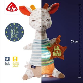 Girafe veilleuse – peluche avec broderie « qui brille dans le noir » et module veilleuse 4