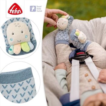 Chaussettes hochet poulpe - chaussettes d'activité pour bébé - jouets éducatifs pour bébés âgés de 0 à 12 mois 4