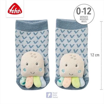 Chaussettes hochet poulpe - chaussettes d'activité pour bébé - jouets éducatifs pour bébés âgés de 0 à 12 mois 5