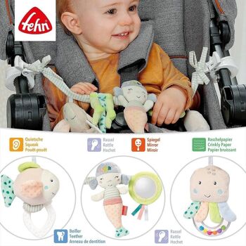 Chaîne de poussette enfant Sea - chaîne mobile pour accrochage flexible sur poussettes, sièges bébé, lits, berceau, arche de jeu 3