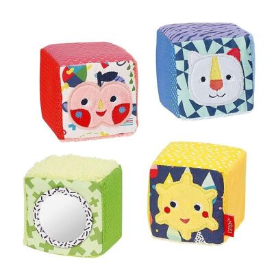 Set of 4 COLOR Friends dice – Motor skills game dice set promotes early childhood learning