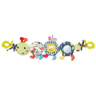 Stroller chain caterpillar – mobile motor skills chain for hanging on strollers, baby carriers, cots, cradle, play arch