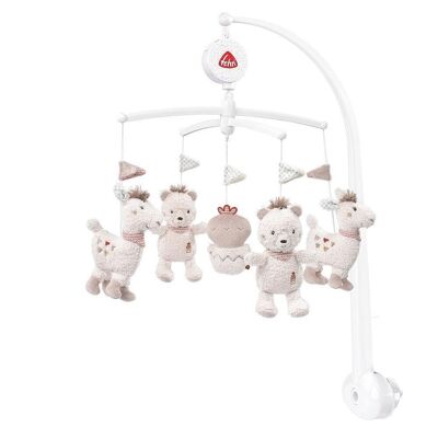 Music Mobile Peru – Wind-up mobile with music box melody “Do you know how many little stars are there?” and figures – With bed attachment