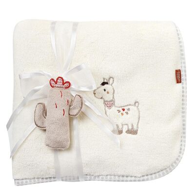 Couverture câline Lama - pour câliner, comme tapis d'éveil, doudou ou couverture