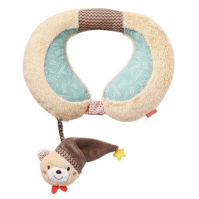 Neck support bear – neck pillow with small rattle animal