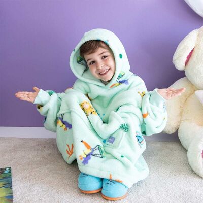Milk&Moo Little Mermaid - Manta para vestir con capucha para niños y niñas, color verde