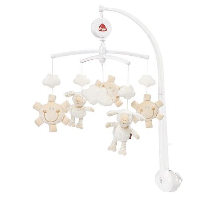 Musical Mobile Sheep – Wind-up mobile with the music box melody “Sleep, baby, sleep” – With bed attachment